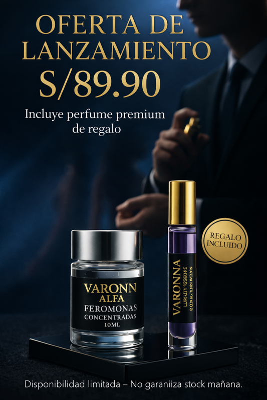 VARONN ALFA- CONCENTRADO DE FEROMONAS MÁS PERFUME FEROMONA SEDUCTION REGALO