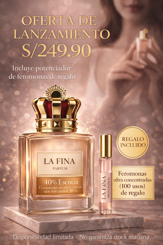 LA FINA PERFUME PREMIUM 100ML + 100 usos feromonas REGALO